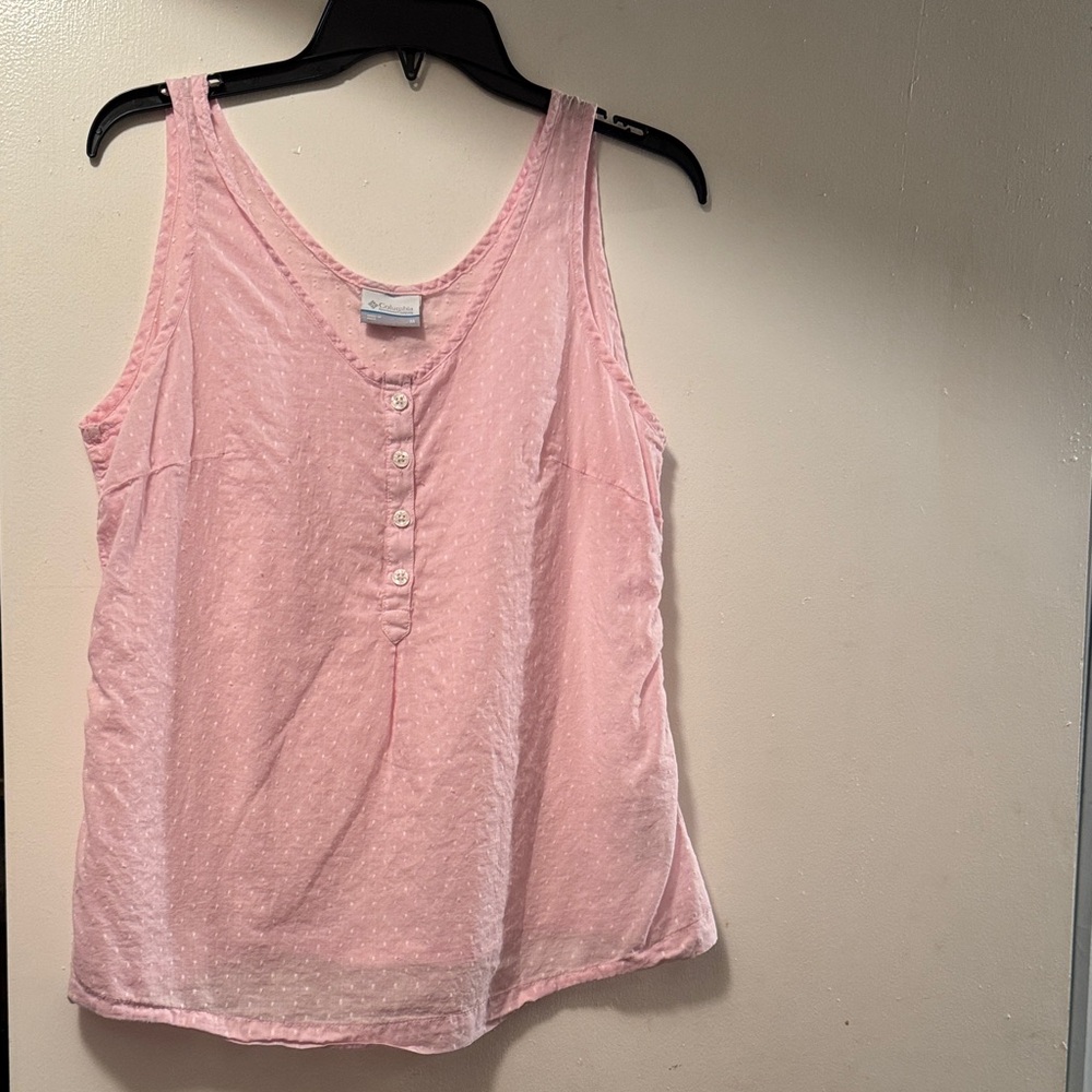 Elegant Pink Button-Front Tank Top